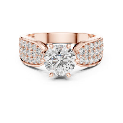 Round Accented Lab Grown Diamond Engagement Ring