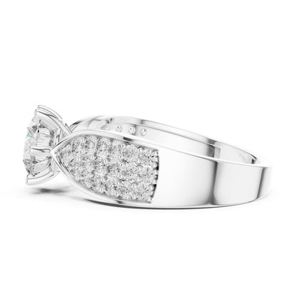 Round Accented Lab Grown Diamond Engagement Ring