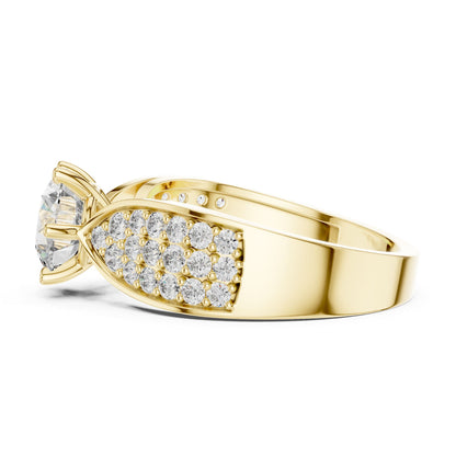 Round Accented Lab Grown Diamond Engagement Ring