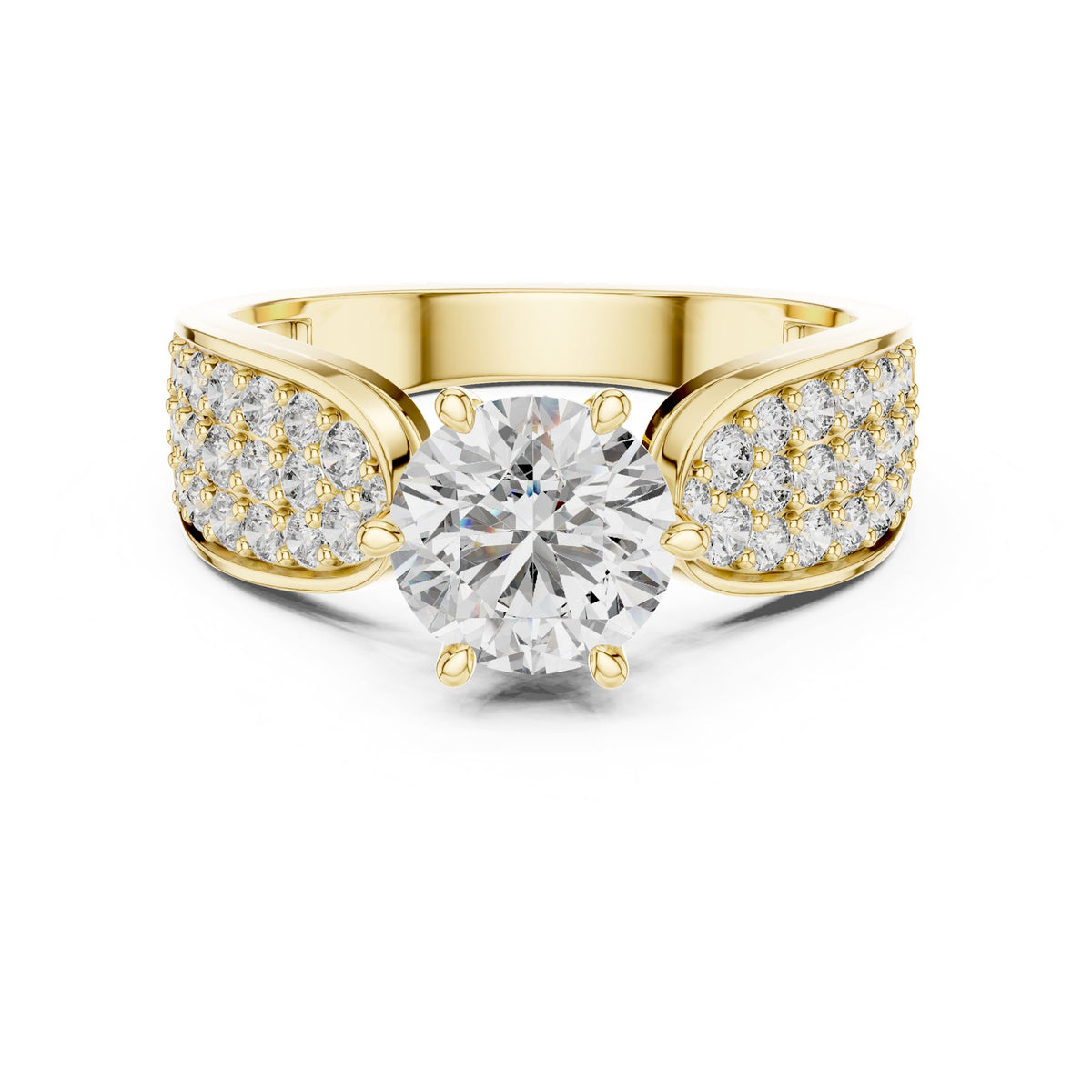 Round Accented Lab Grown Diamond Engagement Ring