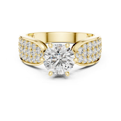 Round Accented Lab Grown Diamond Engagement Ring