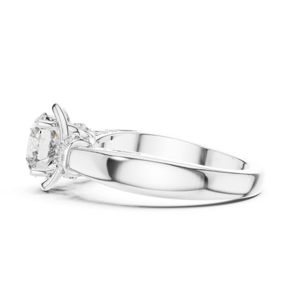 Round Accented Lab Grown Diamond Engagement Ring