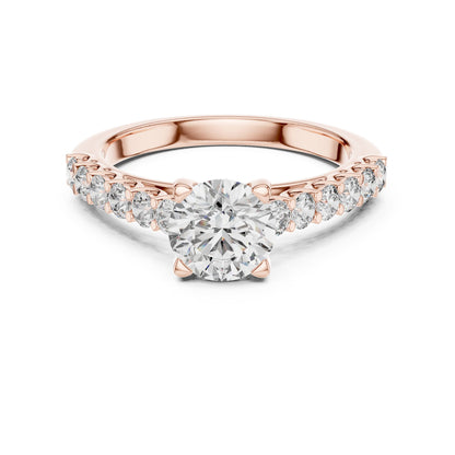 Round Accented Lab Grown Diamond Engagement Ring