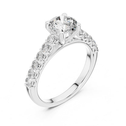 Round Accented Lab Grown Diamond Engagement Ring