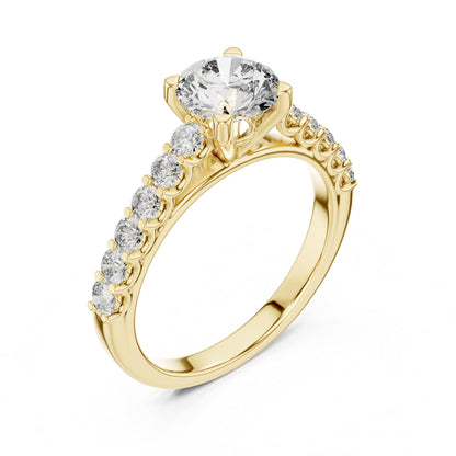 Round Accented Lab Grown Diamond Engagement Ring