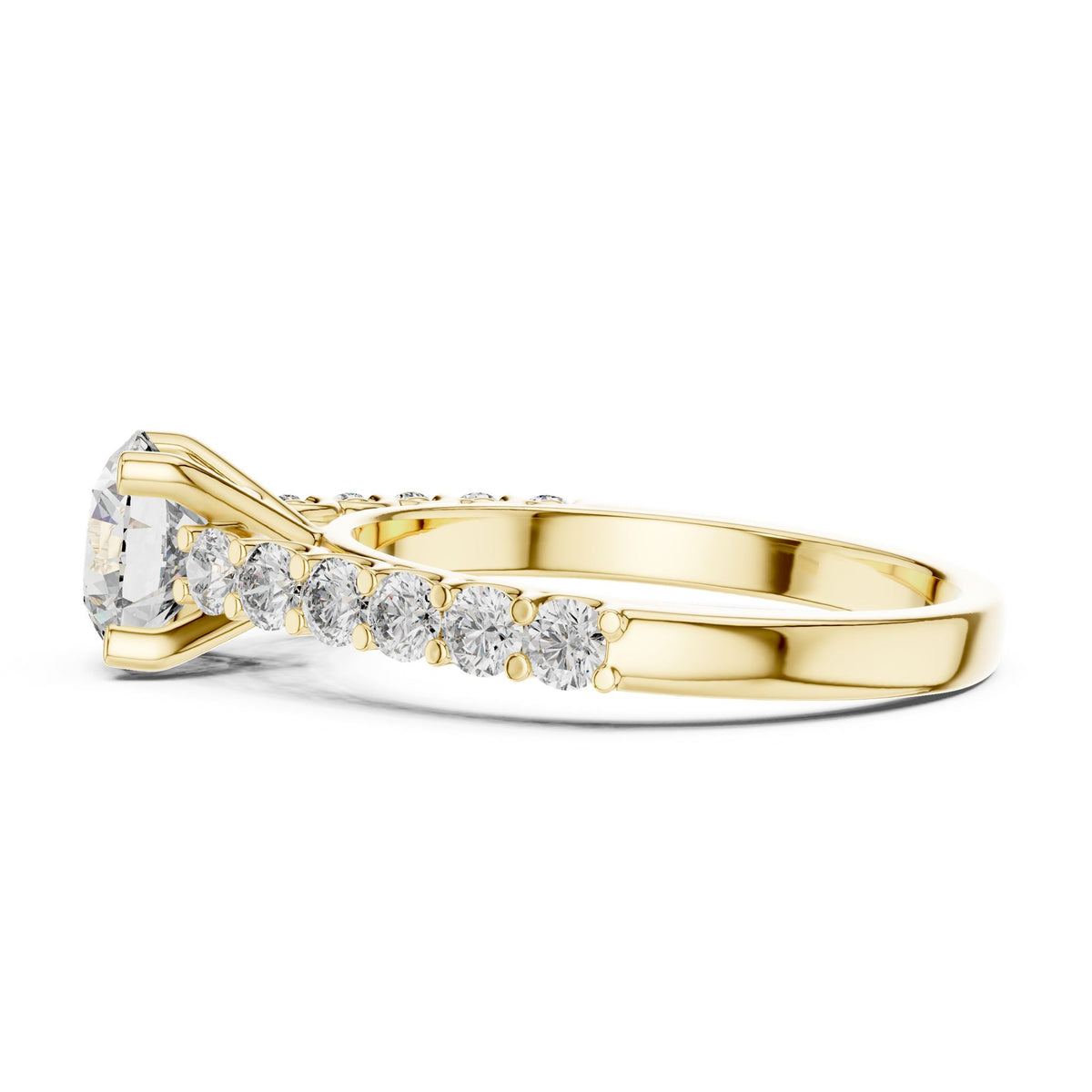 Round Accented Lab Grown Diamond Engagement Ring
