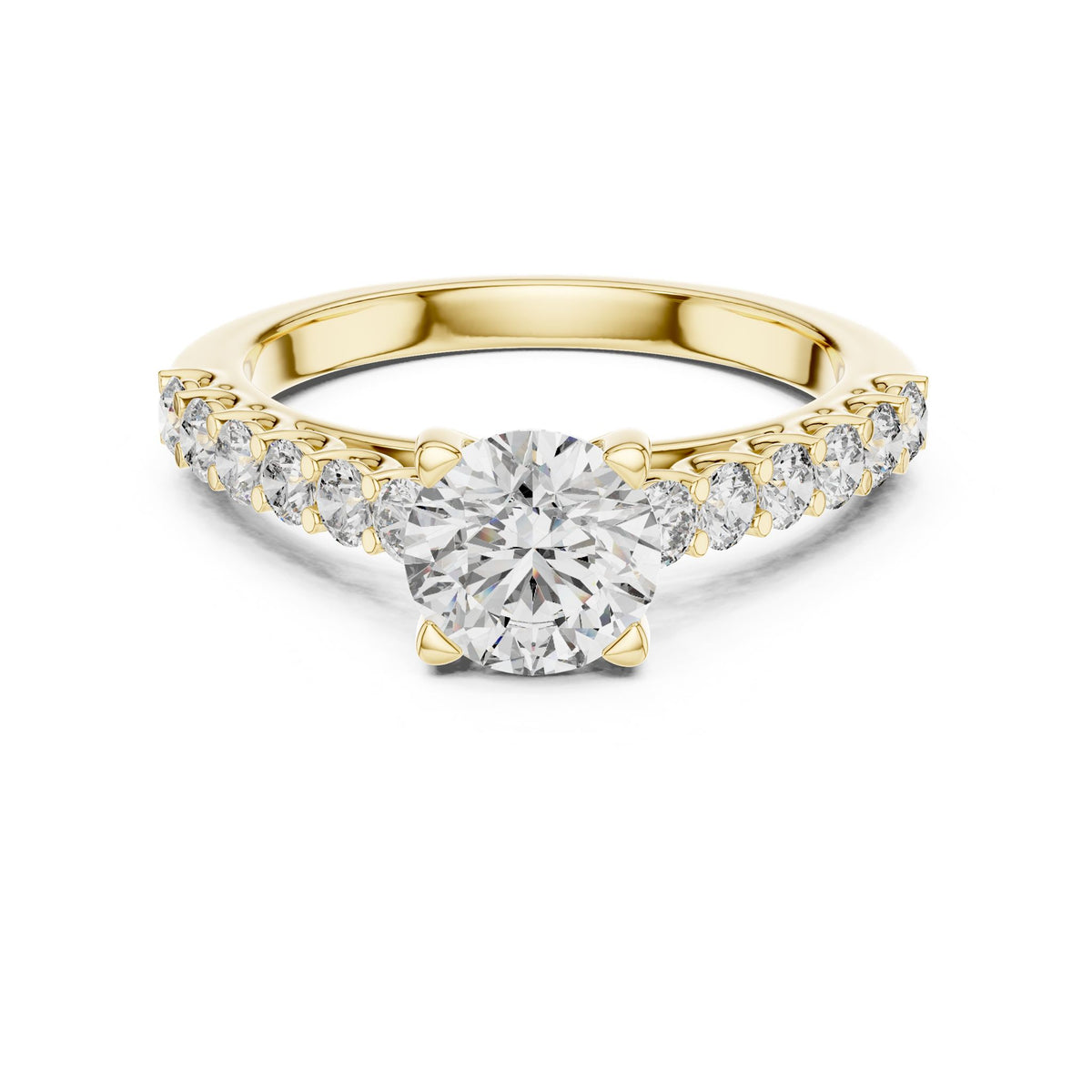 Round Accented Lab Grown Diamond Engagement Ring
