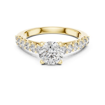 Round Accented Lab Grown Diamond Engagement Ring