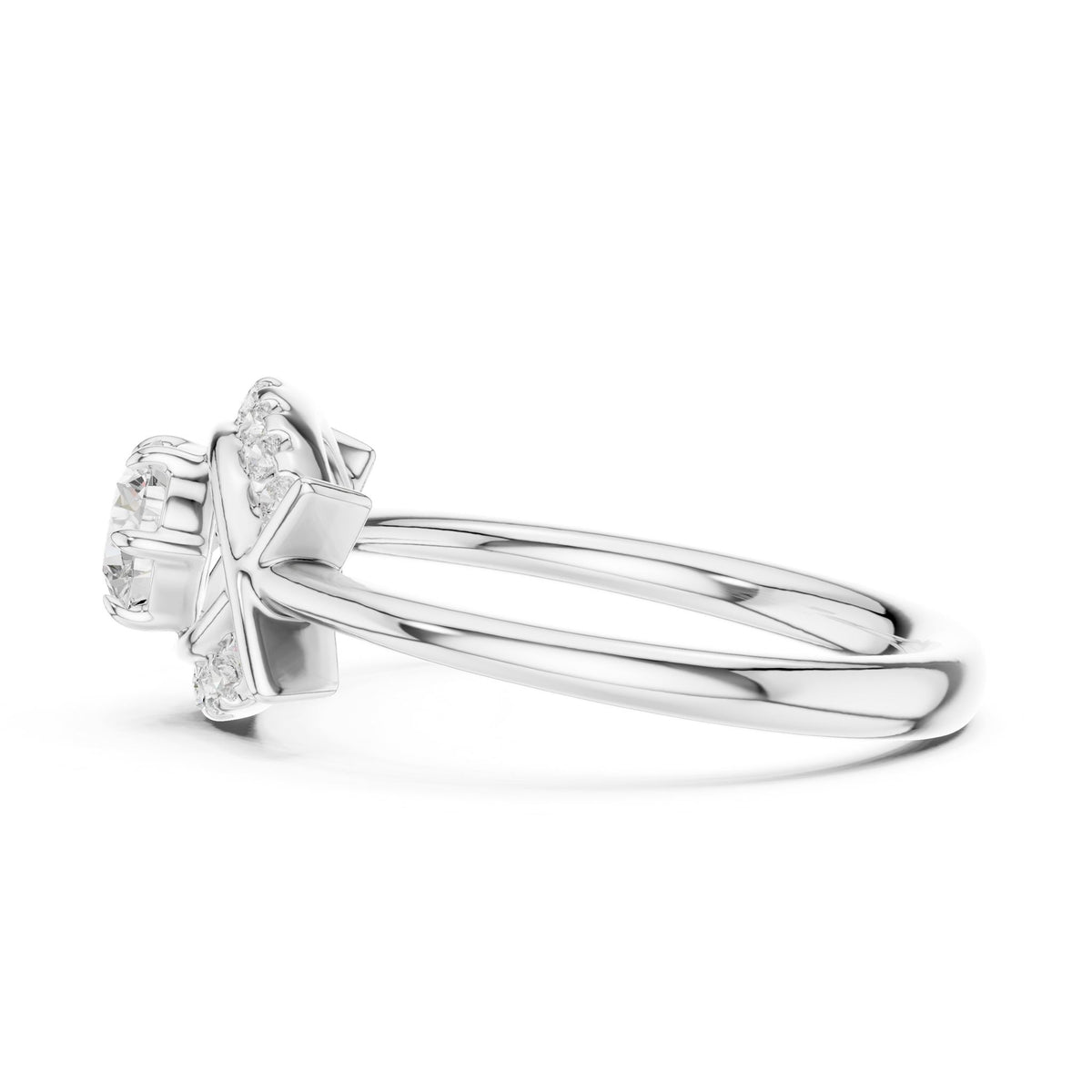 Round Accented Lab Grown Diamond Engagement Ring