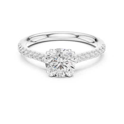 Round Accented Lab Grown Diamond Engagement Ring