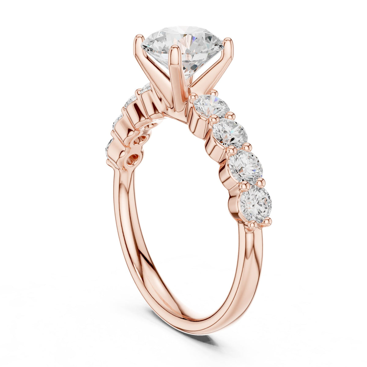 Round Accented Lab Grown Diamond Engagement Ring