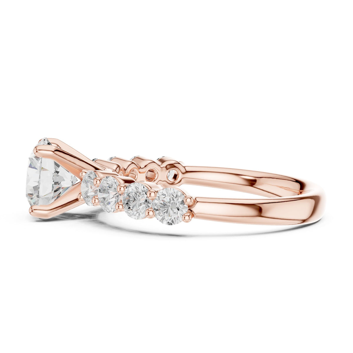 Round Accented Lab Grown Diamond Engagement Ring