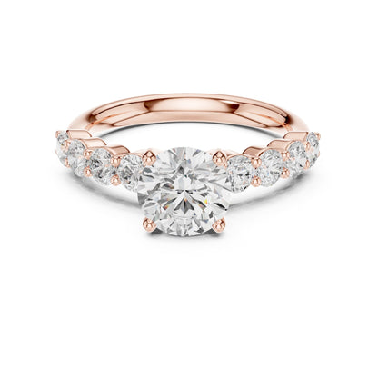 Round Accented Lab Grown Diamond Engagement Ring