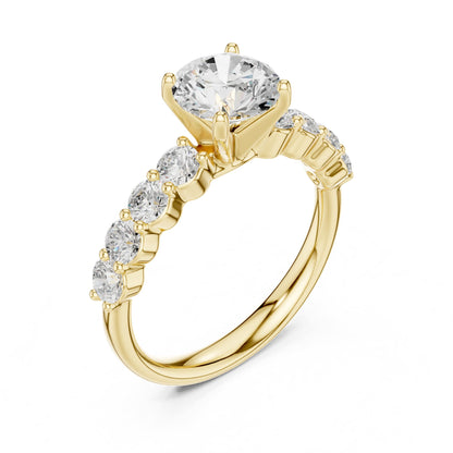 Round Accented Lab Grown Diamond Engagement Ring