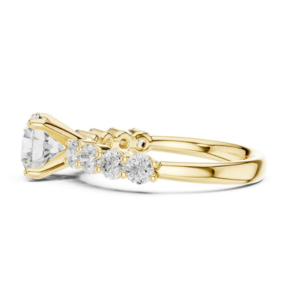 Round Accented Lab Grown Diamond Engagement Ring