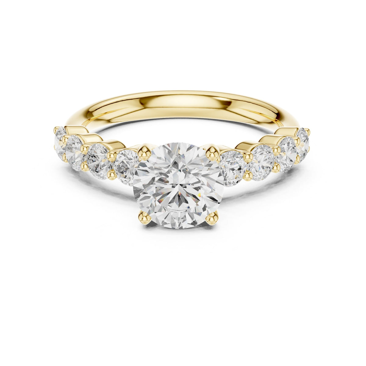 Round Accented Lab Grown Diamond Engagement Ring