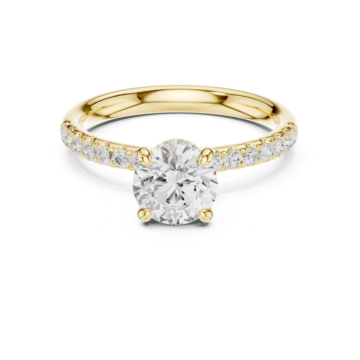 Round Accented Lab Grown Diamond Engagement Ring