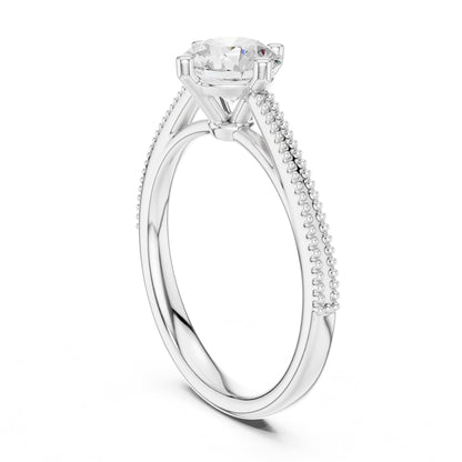 Round Accented Lab Grown Diamond Engagement Ring