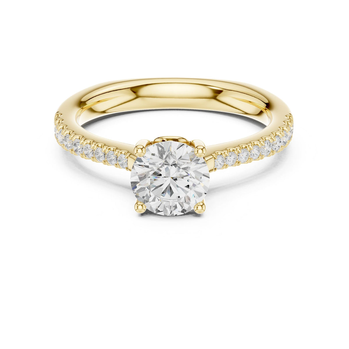 Round Accented Lab Grown Diamond Engagement Ring