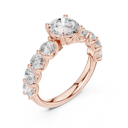Round Accented Lab Grown Diamond Engagement Ring