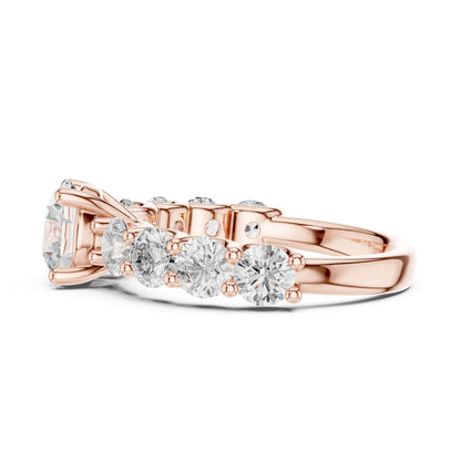 Round Accented Lab Grown Diamond Engagement Ring