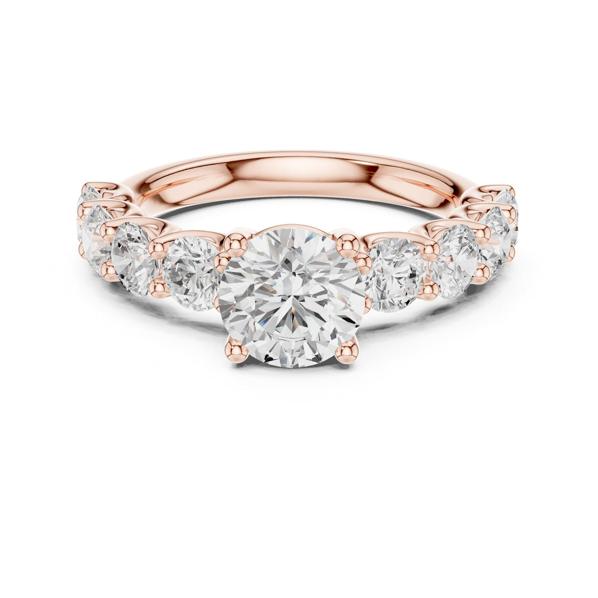 Round Accented Lab Grown Diamond Engagement Ring
