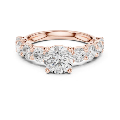 Round Accented Lab Grown Diamond Engagement Ring