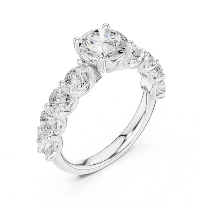 Round Accented Lab Grown Diamond Engagement Ring