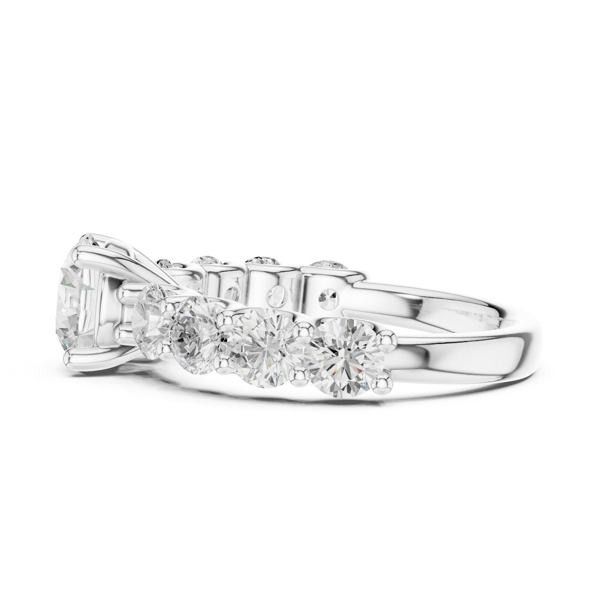 Round Accented Lab Grown Diamond Engagement Ring