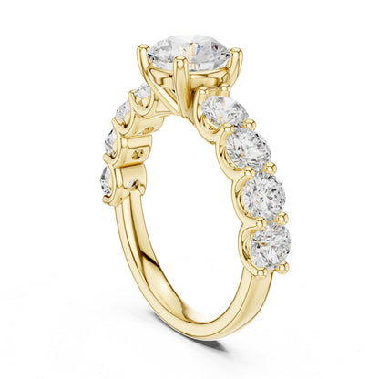 Round Accented Lab Grown Diamond Engagement Ring