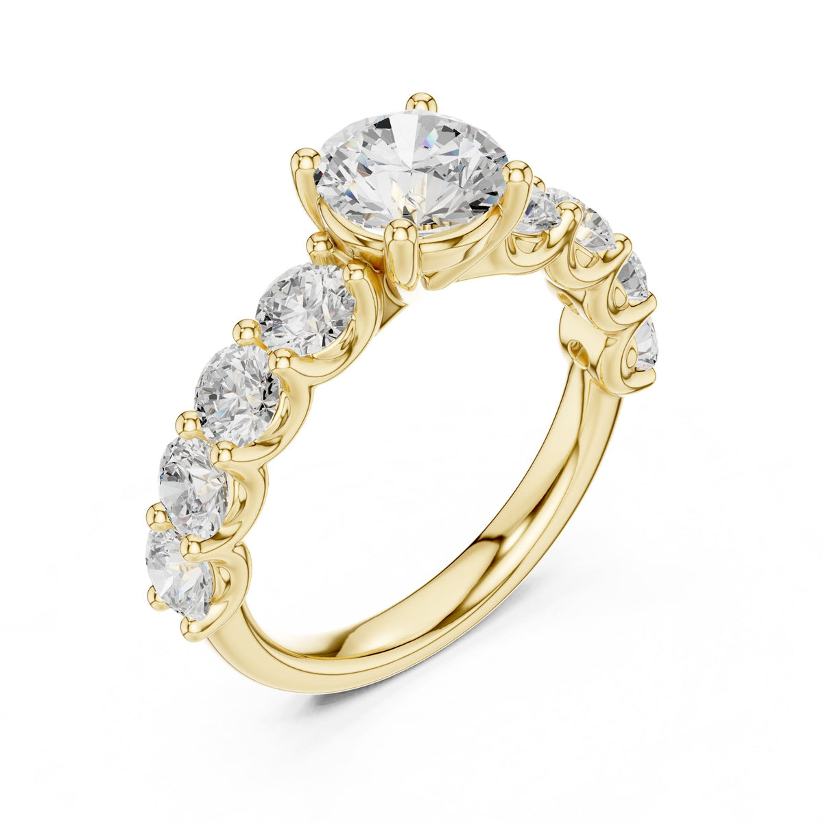 Round Accented Lab Grown Diamond Engagement Ring