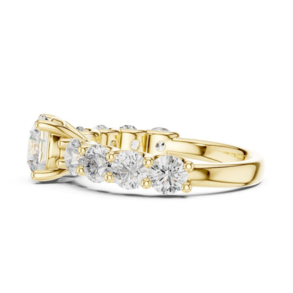 Round Accented Lab Grown Diamond Engagement Ring
