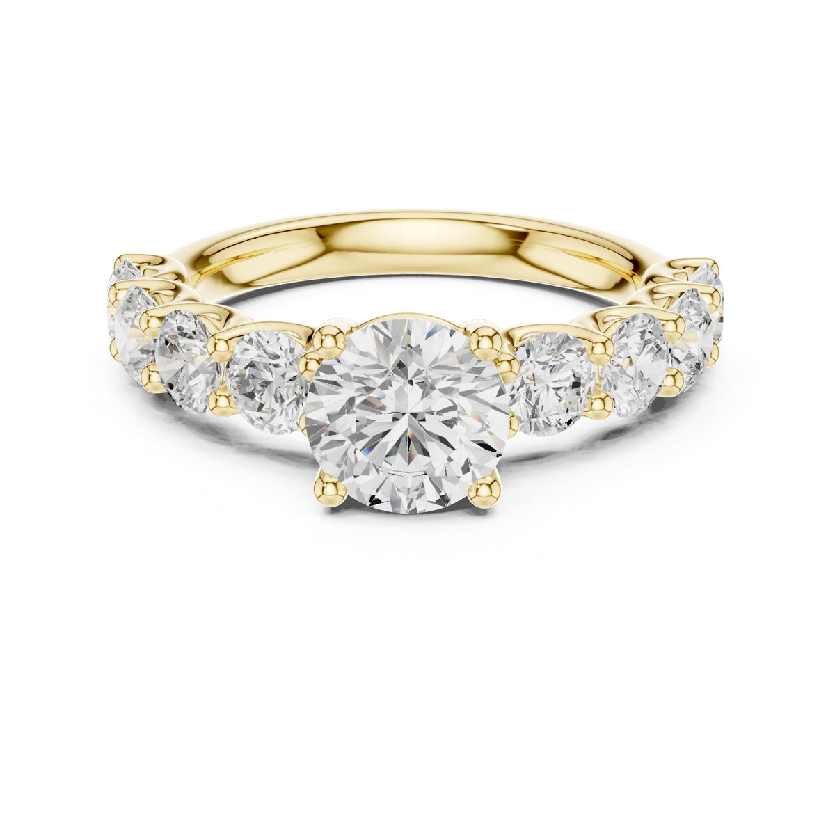 Round Accented Lab Grown Diamond Engagement Ring