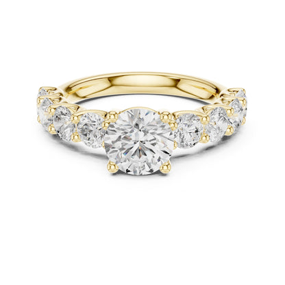 Round Accented Lab Grown Diamond Engagement Ring