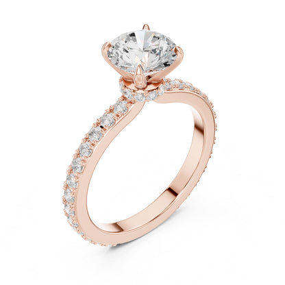 Round Accented Lab Grown Diamond Engagement Ring