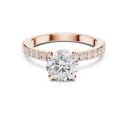 Round Accented Lab Grown Diamond Engagement Ring