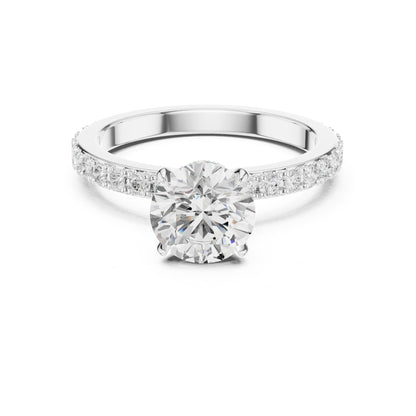 Round Accented Lab Grown Diamond Engagement Ring