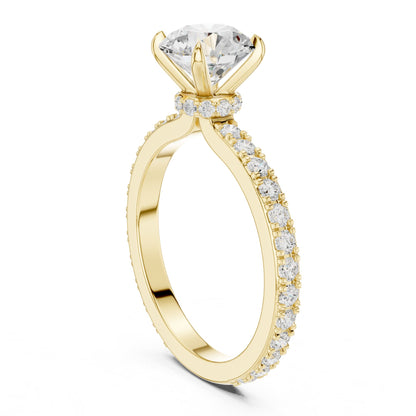 Round Accented Lab Grown Diamond Engagement Ring