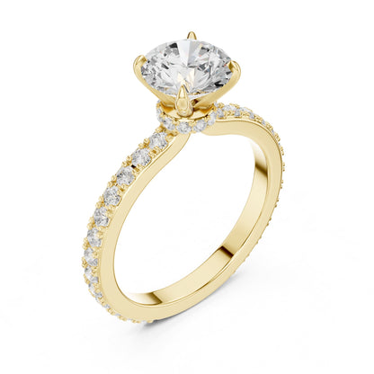 Round Accented Lab Grown Diamond Engagement Ring