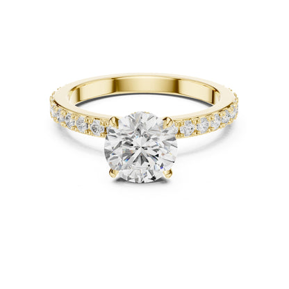 Round Accented Lab Grown Diamond Engagement Ring