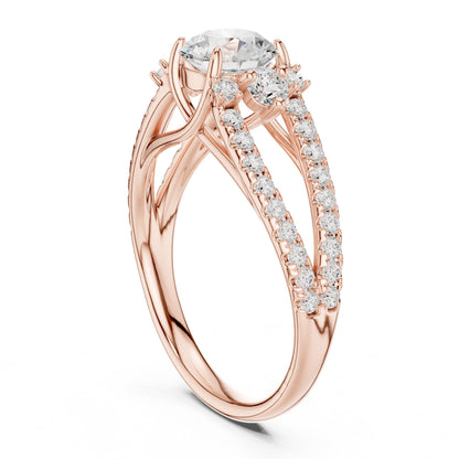 Round Accented Lab Grown Diamond Engagement Ring