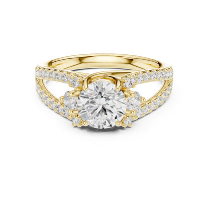 Round Accented Lab Grown Diamond Engagement Ring