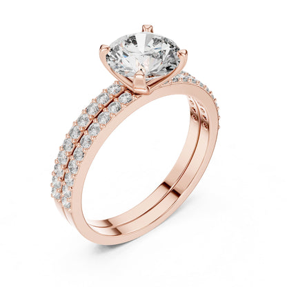 Round Accented Lab Grown Diamond Engagement Ring