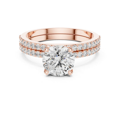 Round Accented Lab Grown Diamond Engagement Ring