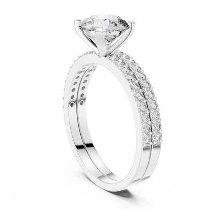 Round Accented Lab Grown Diamond Engagement Ring