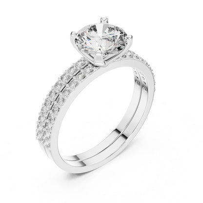Round Accented Lab Grown Diamond Engagement Ring