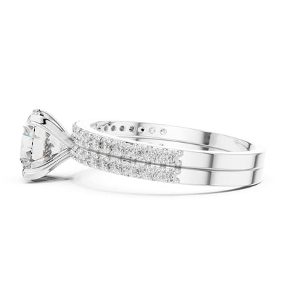 Round Accented Lab Grown Diamond Engagement Ring
