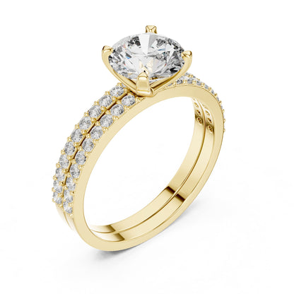 Round Accented Lab Grown Diamond Engagement Ring
