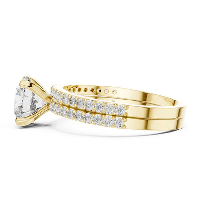 Round Accented Lab Grown Diamond Engagement Ring