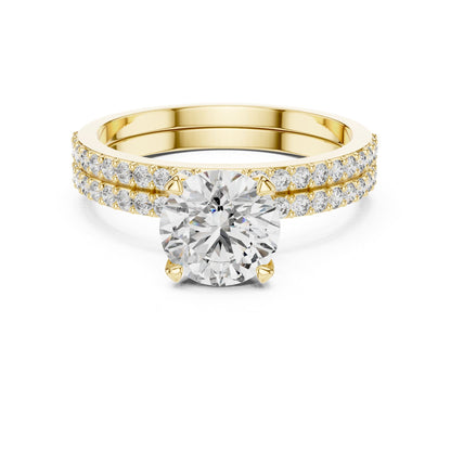 Round Accented Lab Grown Diamond Engagement Ring